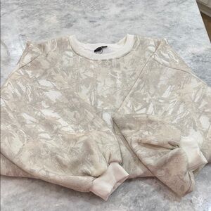 Papermoon Cream & White Tie-Dye Crewneck Sweater